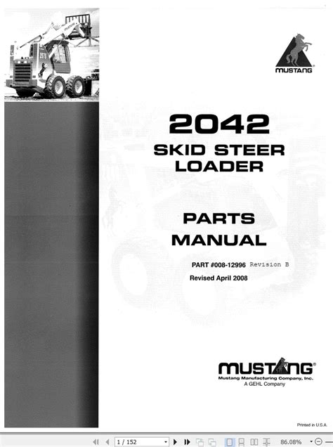 2042 mustang skid steer parts manual|mustang 2040 specifications.